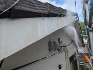 宗像市A様邸外壁塗装 破風板塗装 高圧洗浄