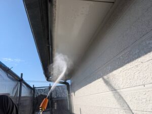 宗像市A様邸外壁塗装 軒天塗装 高圧洗浄