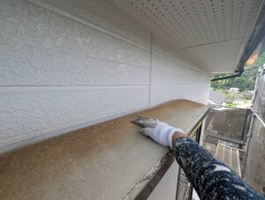 宗像市A様邸外壁塗装 小庇塗装 ケレン